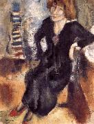 Jules Pascin Aiermila wearing the black dress USA oil painting artist